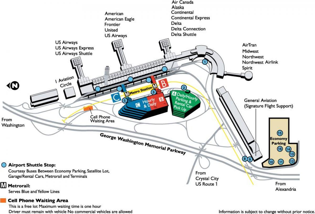 რონალდ რეიგანის ვაშინგტონის ეროვნული აეროპორტის რუკა