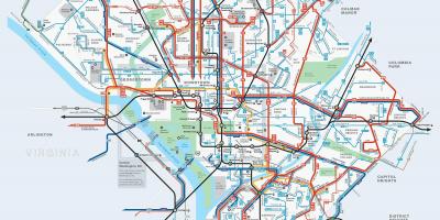 Washington dc ავტობუსი მარშრუტების რუკა