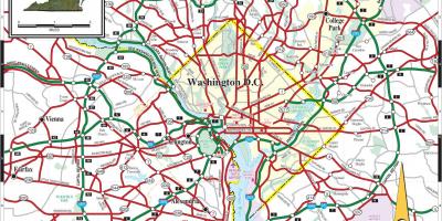 ვაშინგტონში მეტროს რუკა ქუჩის overlay
