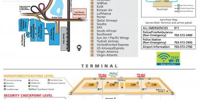ვაშინგტონი dulles საერთაშორისო აეროპორტში რუკა