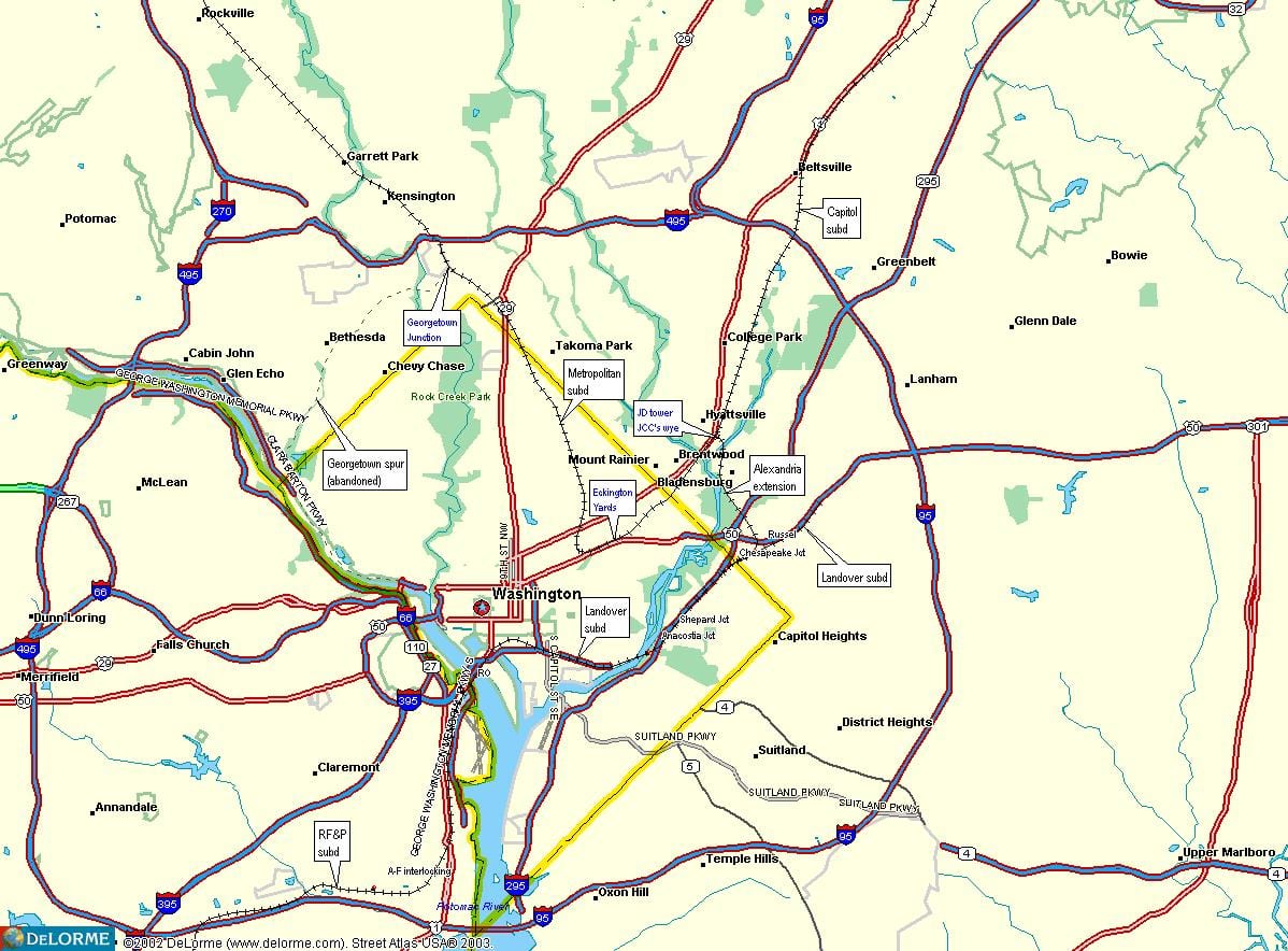 dc სარკინიგზო რუკა