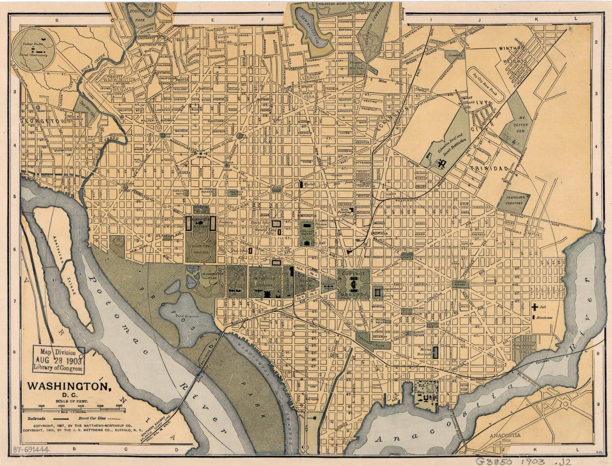 ძველი რუკა washington dc