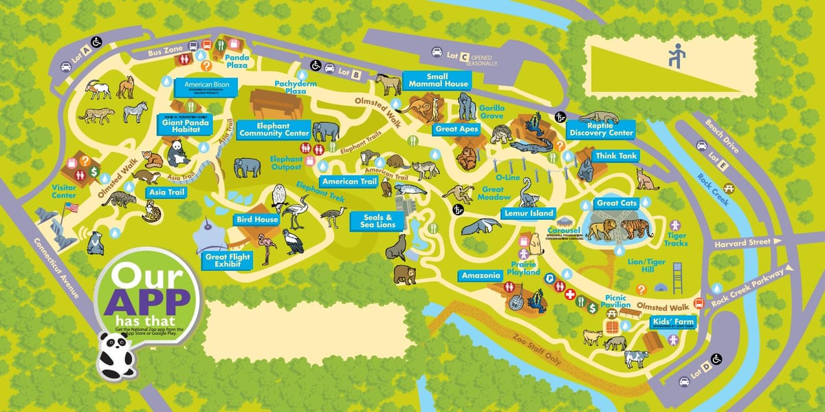 washington zoo რუკა