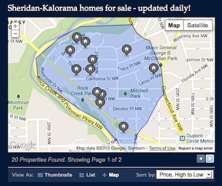 რუკა kalorama სამეზობლოში
