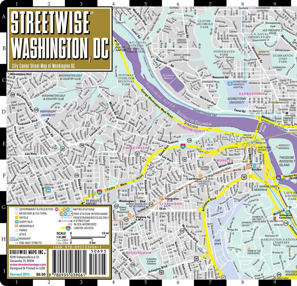 რუკა streetwise washington dc