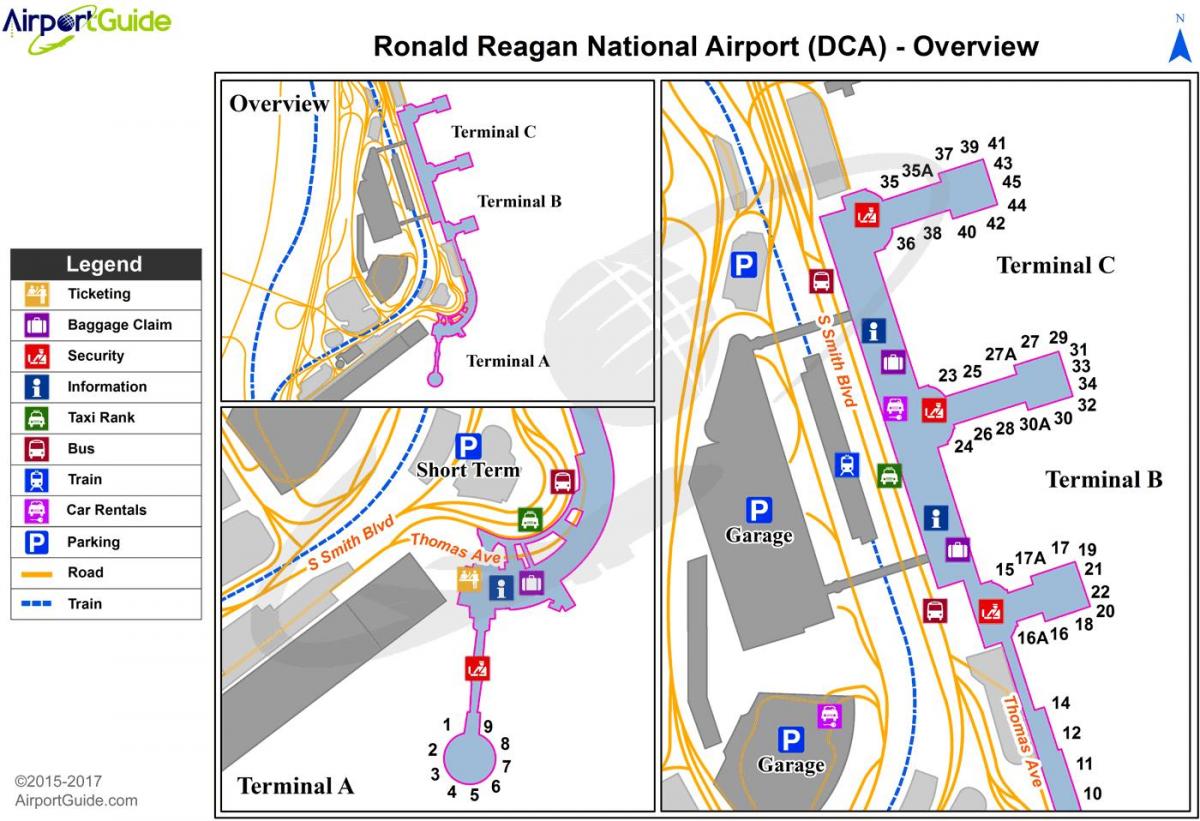 ვაშინგტონის ეროვნული აეროპორტის რუკა