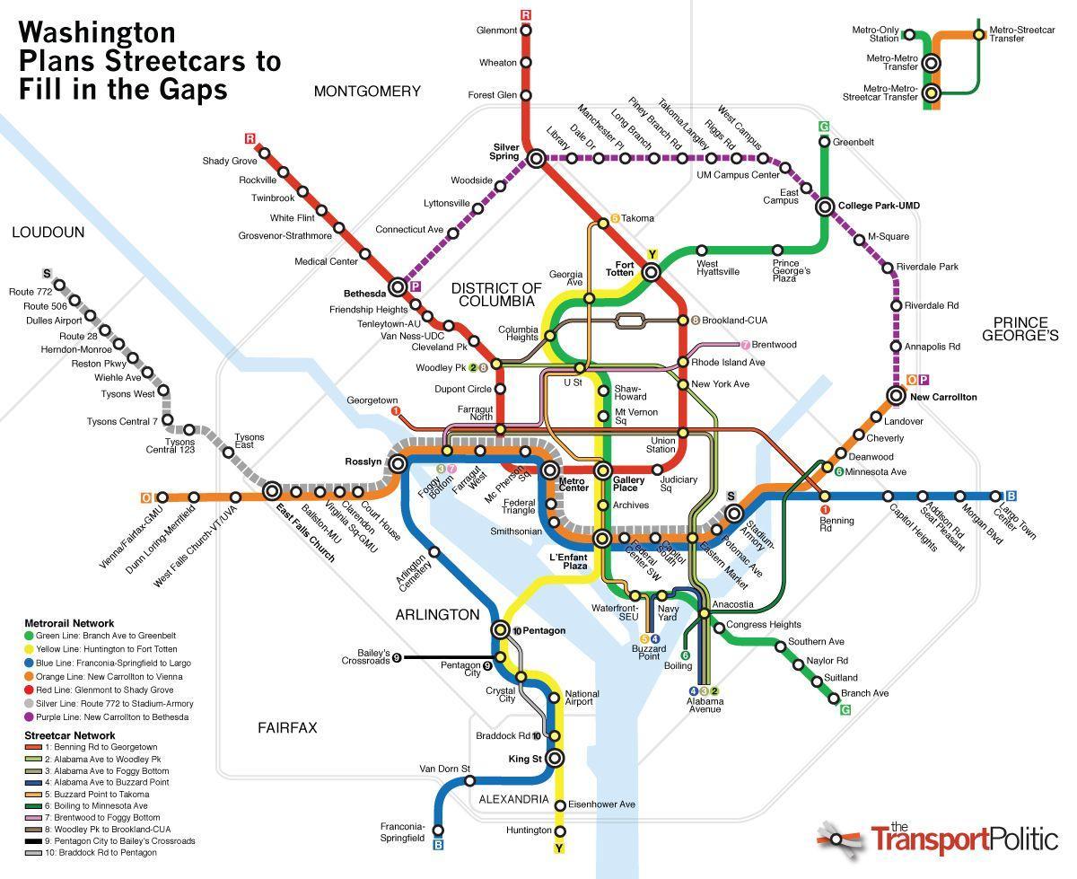 ვაშინგტონი საზოგადოებრივი ტრანსპორტის რუკა